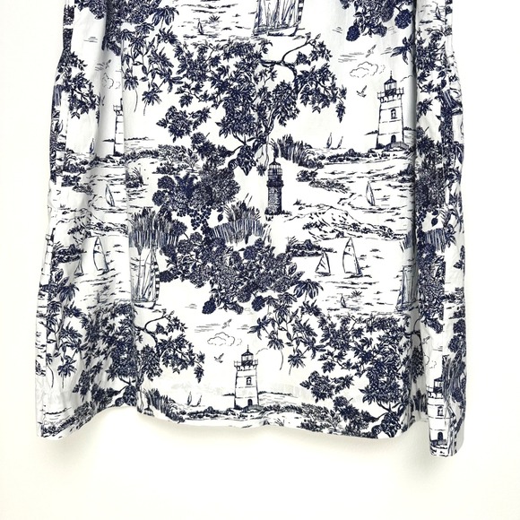Vineyard Vines Pippa Poplin Dress Toile Navy White Sleeveless M - Picture 7 of 11